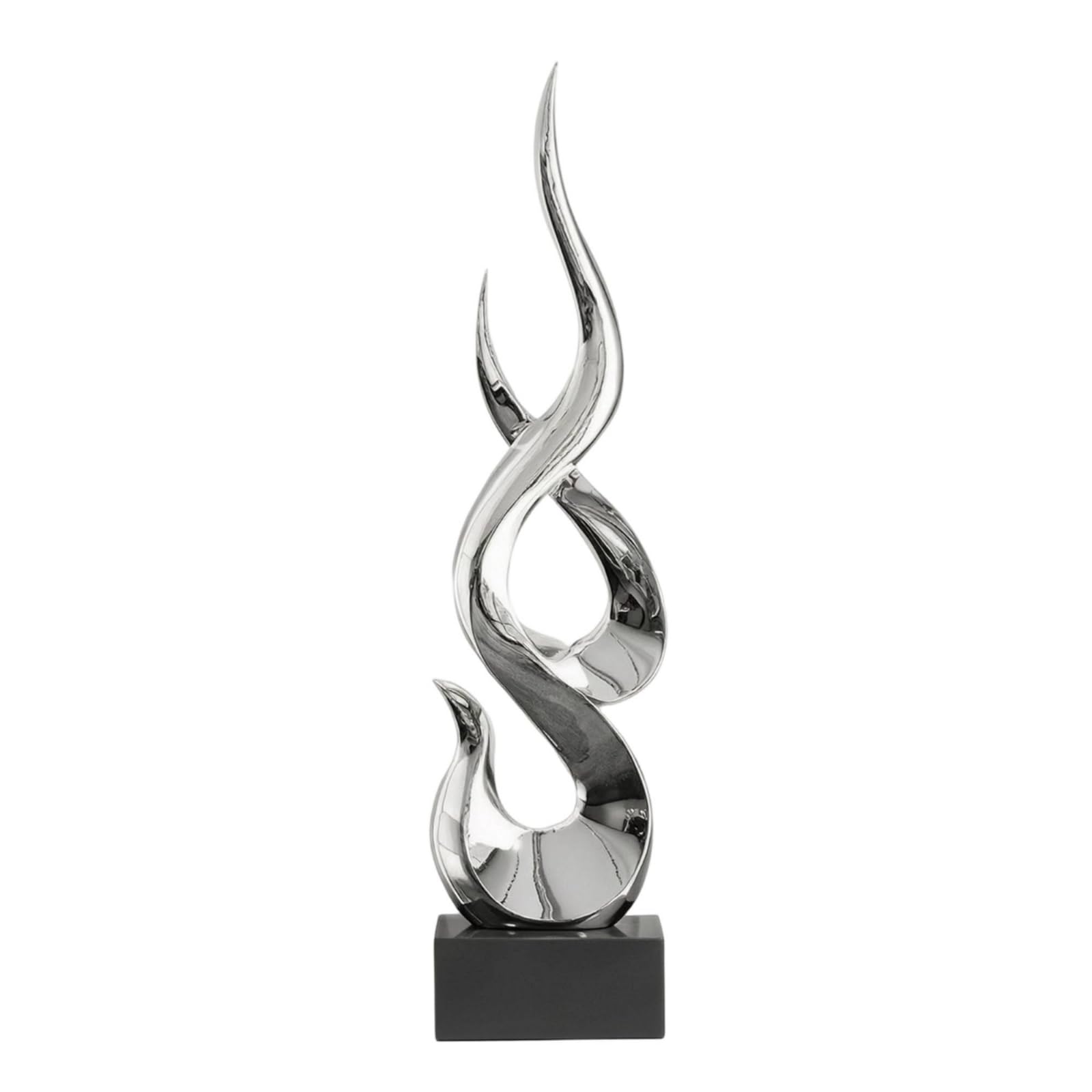 Scultura Moderna Scultura con Base Minimalista Ornamento da Tavolo per Amanti Del Design, Collezionisti, Soggiorno, Argento, Piccolo