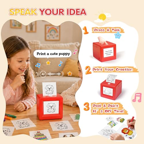 Mini impresora de calcomanías sin tinta activada por voz infantil 4