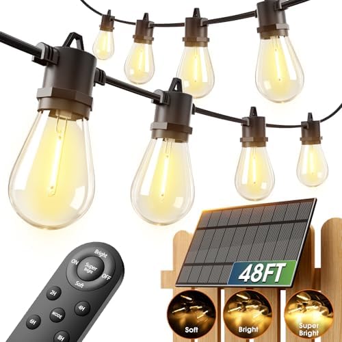 addlon 54FT(2FT) Solar String Lights Outdoor, with 24 Bulbs, Last 20+ Hrs
