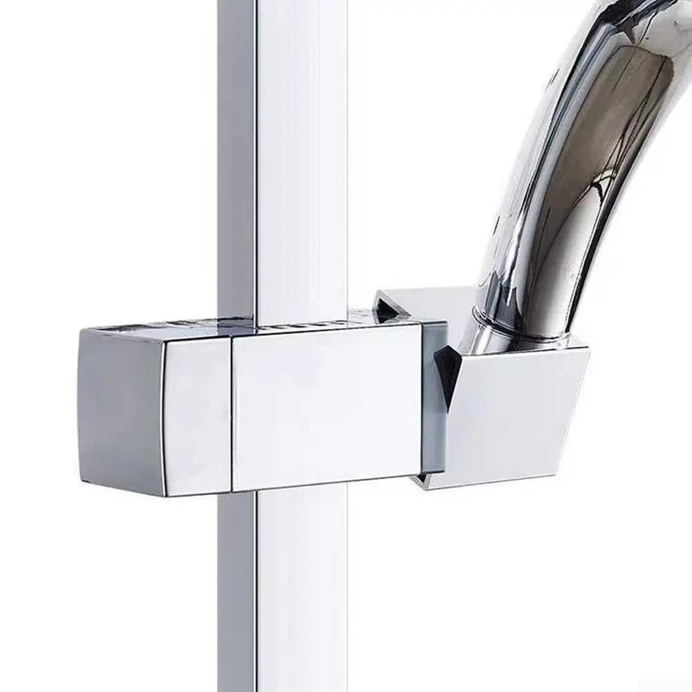 Supporto per asta doccia a tubo quadrato, cromato, regolabile