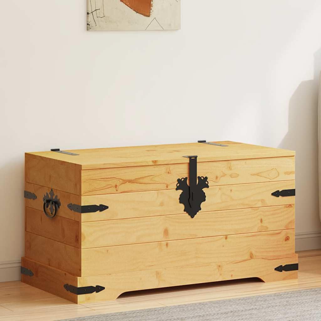 vidaXL Legno di Pino Messicano Cassapanca Corona Range Baule Cassa Panchina