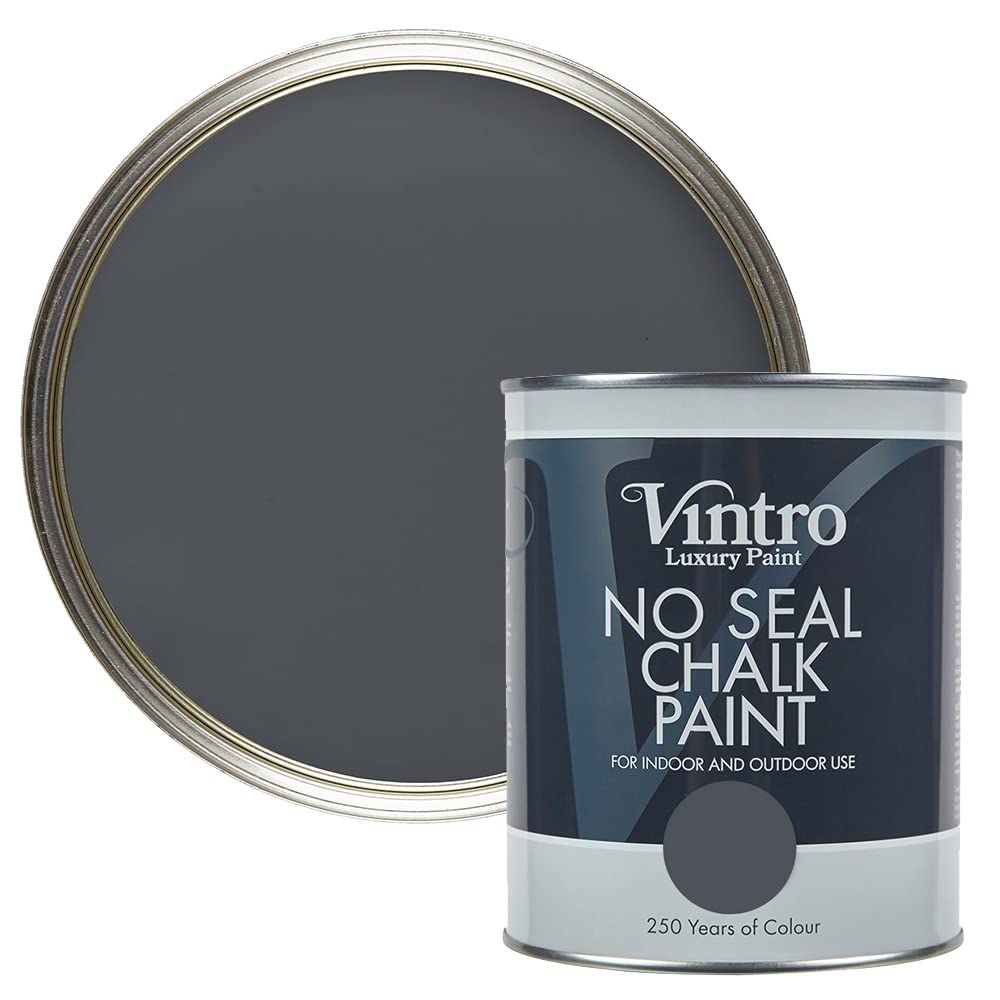 Vintro Paint Wigeon Grey No Seal Chalk Paint 1L - Rich Pigment, Superior Coverage, Low Odour