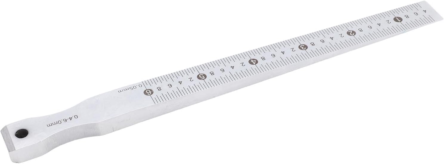 Taper gauges Gap, 0.4-6mm Range 0.05mm Accuracy Gage Wedge Feeler Ruler, Stainless Steel Gap Width Measuring Tool with Storage Box for Electricity Construction Railway