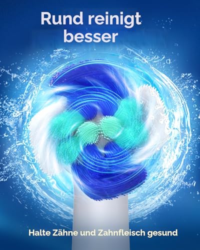 Rotierende elektrische Zahnbürste für Erwachsene mit 8 Bürstenköpfen (2 Typen), 4 Modi Deep Clean elektrische Zahnbürste mit 2m Smart Timer (deep Blue)