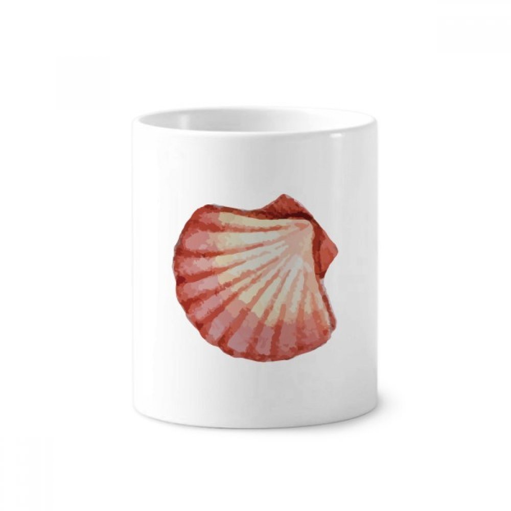 Céramique porte-brosse à dents et stylo rouge illustration pétoncle 350ml tasse blanche