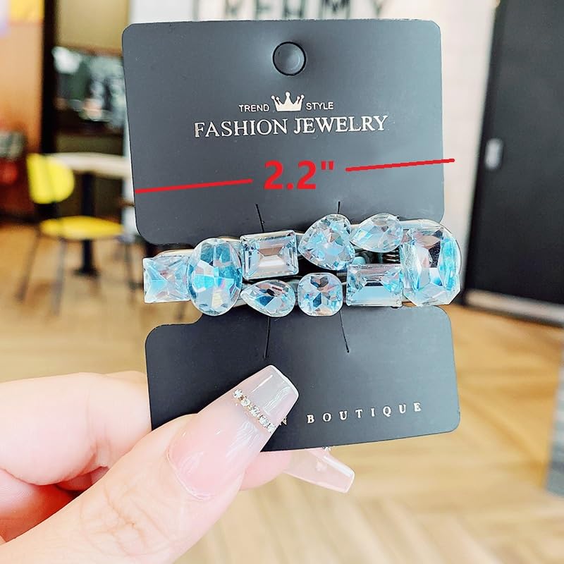 Miniatura 7 de 3 pinzas para el cabello con diamantes de imitación, pasadores de cristal de gota de agua, horquillas de metal brillante, accesorios para el cabello