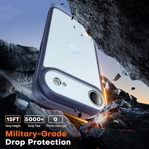 Image of TAURI for iPhone Air Case, with Screen Protector, Matte Blue