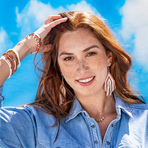 INK+ALLOY Game Day Earrings for Women, Luxe Beaded Fringe Earrings for Football Gameday Outfits, Handmade Jewelry for College Students, Team Gifts, Teachers, Football Moms4