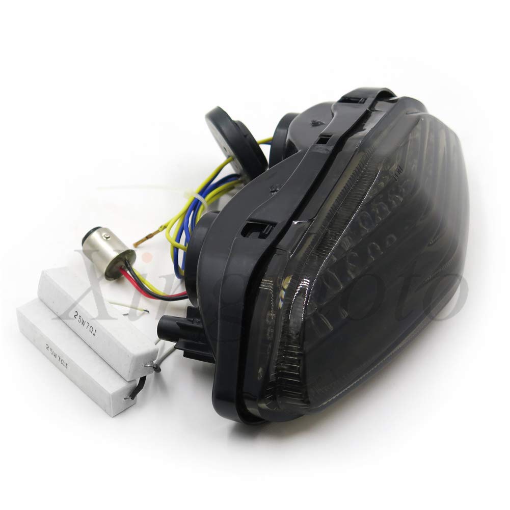 HASkulle Motorcycle Smoke Led Tail Light Brake Light with Integrated Turn Signals Indicators for Suzuki 02-09 & 12 V-Strom DL1000/04-09 & 11 V-Strom DL650