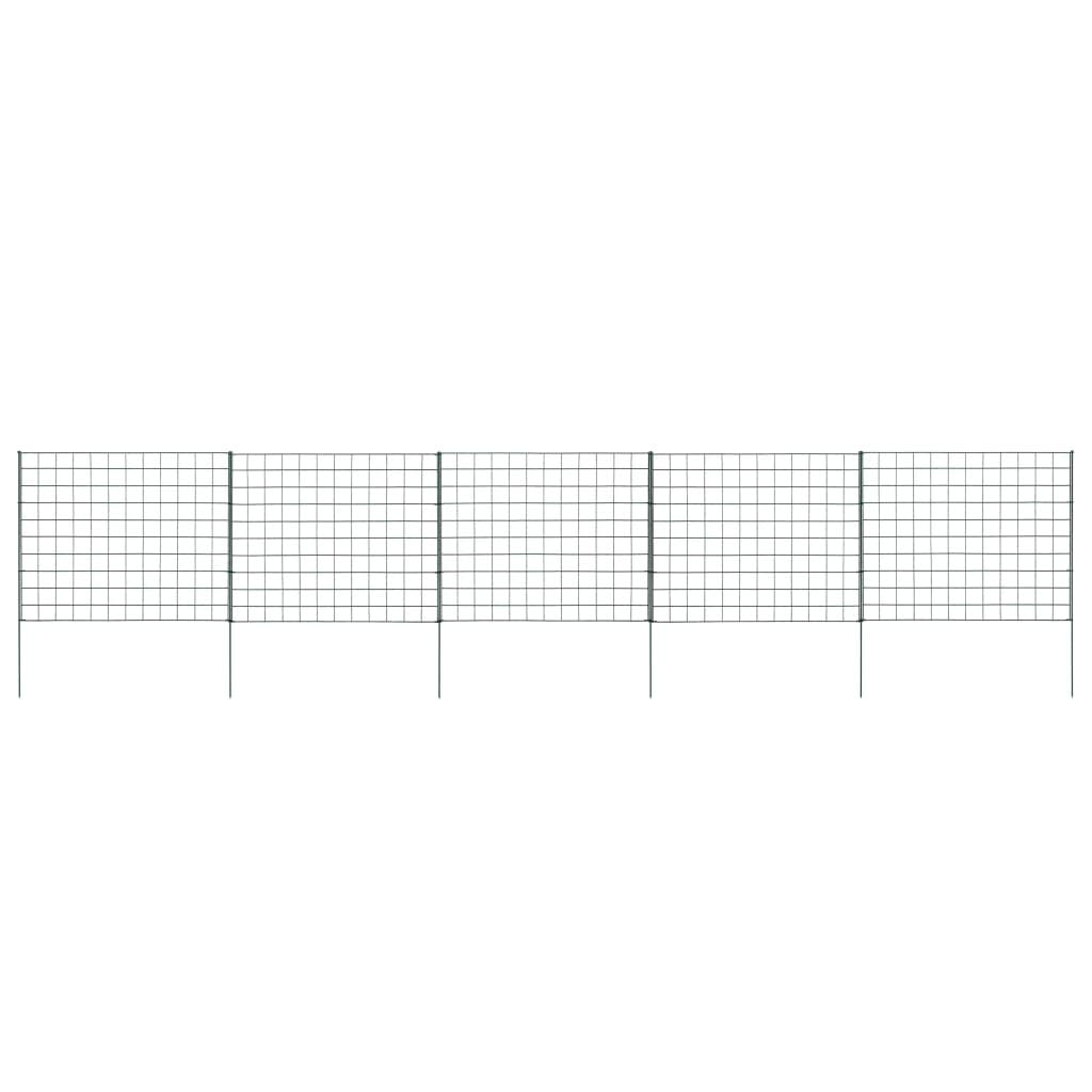 vidaXL Garden Fence Set Garden Barrier Border Edging Protect Streams Swimming Pools Animal Enclosure Rust Resistant 77.5x64cm Green