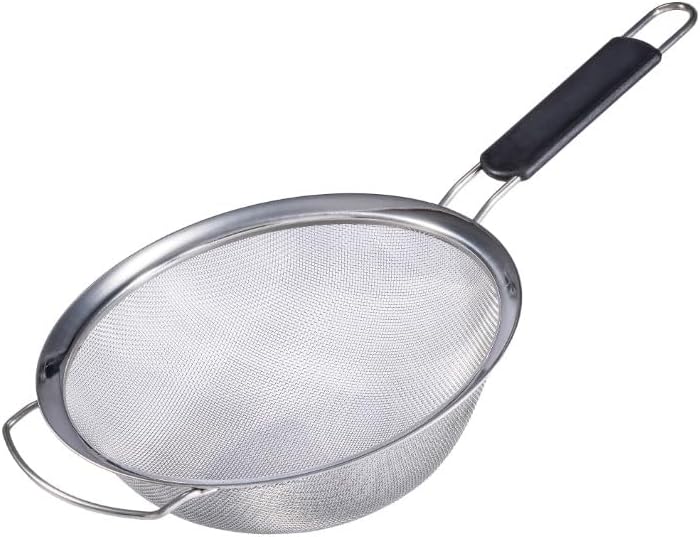 Miniatura 2 de HERLIG™ Colador grande de malla fina con asa, grande, 9 pulgadas, colador de acero inoxidable a prueba de óxido, colador de alimentos de cocina para