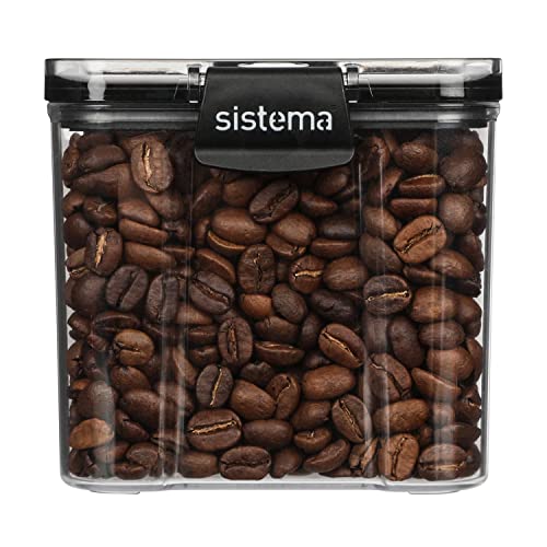 Sistema Ultra Collection Square Food Storage Container, 23.6 Oz./0.7 L, Clear/Black #TOP2