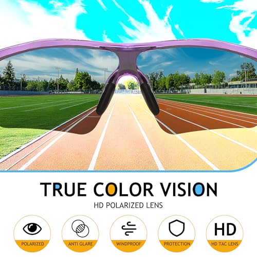 Image of FEISEDY Kids Polarized Sports Sunglasses, TR90 UV400 Baseball Cycling