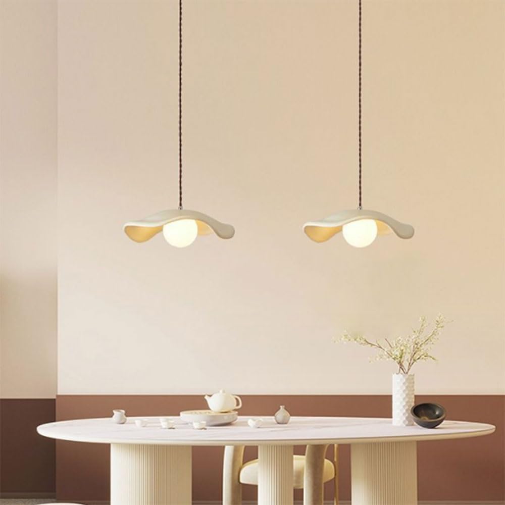 Lampa wisząca do sypialni - kolorowe lampy wiszące z żywicy kremowej, pojedynczy żyrandol z regulacją E27 - oświetlenie (czerwone) nowoczesna dekoracja kawy z mlekiem