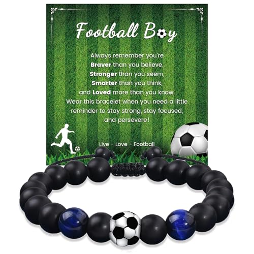 YELUWA Football Gifts for Boys, Football Gifts for Boys 9-12, Bracelets for Boy, 18th Birthday Gift for Boy 8 9 10 11 12 13 14 15 16 Years Old Son Grandson Nephew Brother