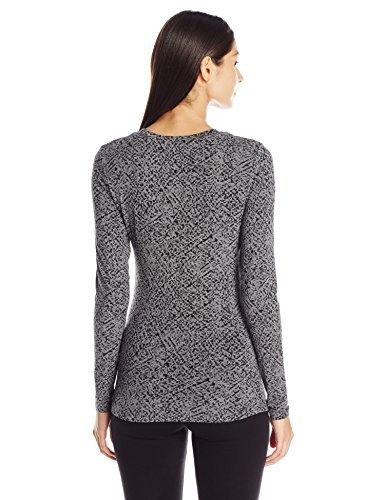 Image of Cuddl Duds Women's Softwear with Stretch Long Sleeve Crew Neck Top -Layering Top with Smooth Fabrication, Body-Hugging Fit