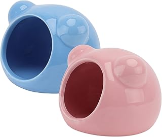 BCOATH 2pcs Hamster Cooling Nest Small Animals Bed Porcelain Hamster Bathing Bowl Chinchilla Bed Ceramic Small Animal House Critters Small Animal Hideout White Nest Bed Ceramics Summer