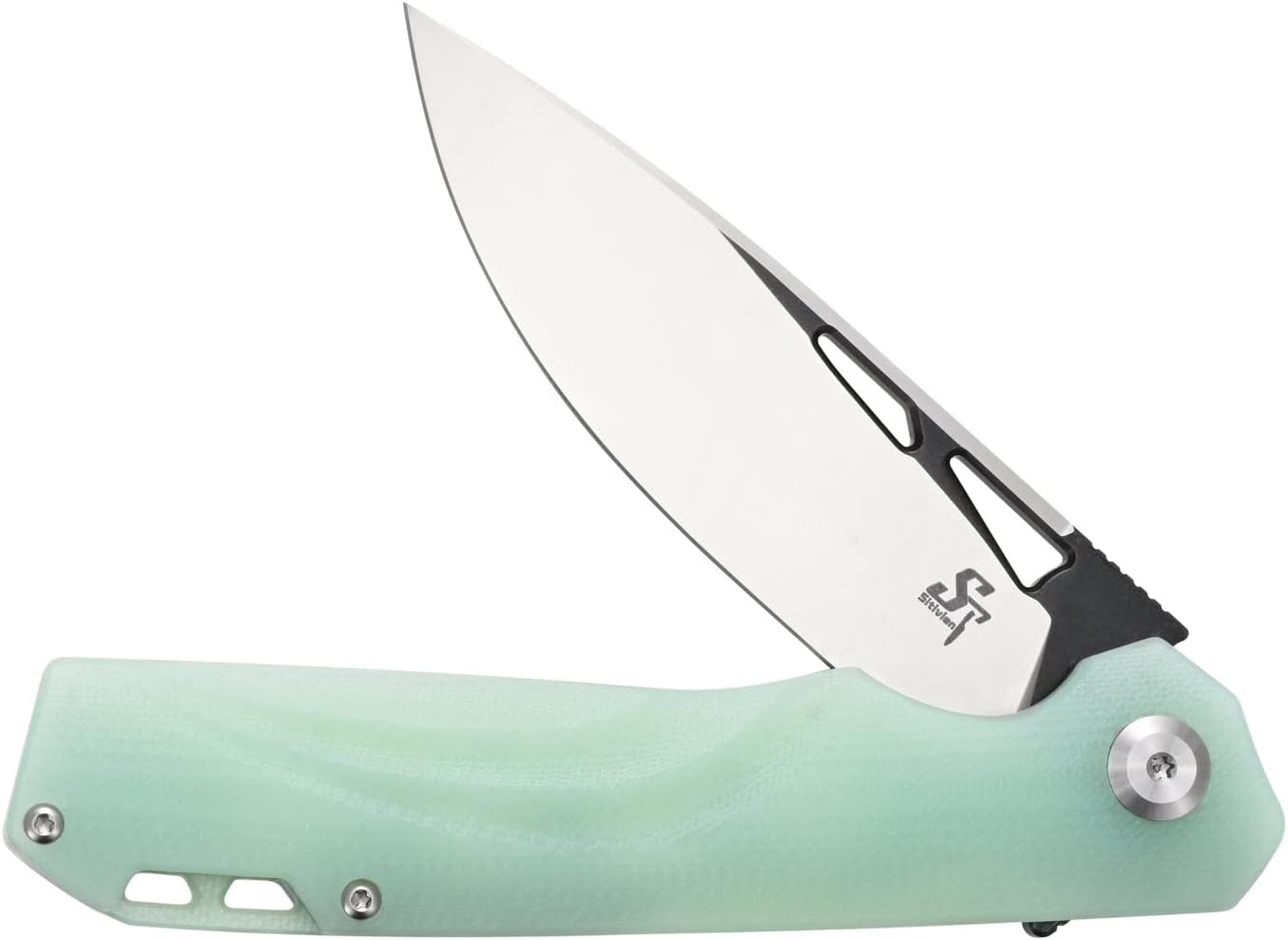 Sitivien ST141 Folding Knife,D2 Steel Blade G10 Handle Pocket Knife EDC Tool Knife for Survival, Hiking, Camping, Fishing(Jade)