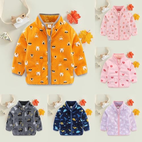 Toddler Boys Girls Fleece Jacket Coat Stand Collar Zipper Thick Warm Outerwear Velvet Plush Jackets for Fall Winter3
