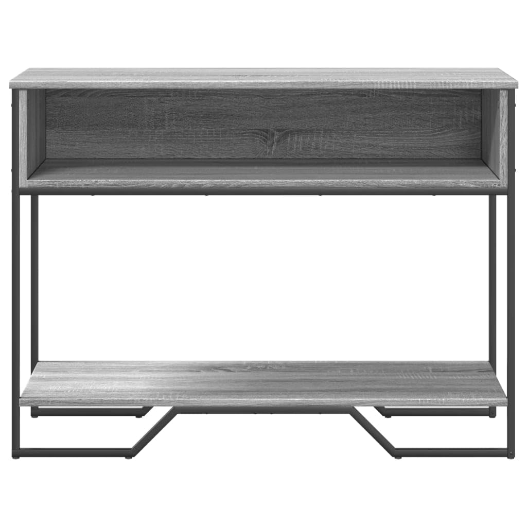 Mesa consola Sonoma gris 100 x 35 x 74,5 cm – Mesa auxiliar de madera con asas de metal y espacio de almacenamiento, mesa clásica para salón y pasillo