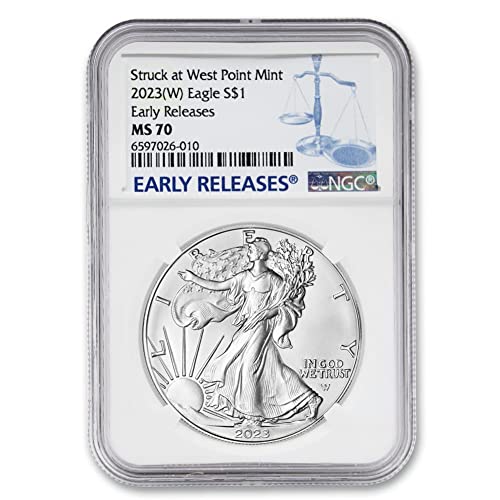 2023 (W) 1 oz American Silver Eagle Bullion Coin MS-70 (Early Releases - Stru...