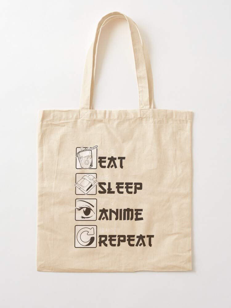 Anime Repeat Japanese Manga Sleep Japan Stroke Eat Canvas Grocery