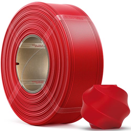 Image of PLA Basic, Pre-Dried Refill Filament 1kg (2.2lbs) for Reusable Spools, 1.75mm Spool-Less 3D Printing Filament, Compatible with Bambu Lab 3D Printers - Red