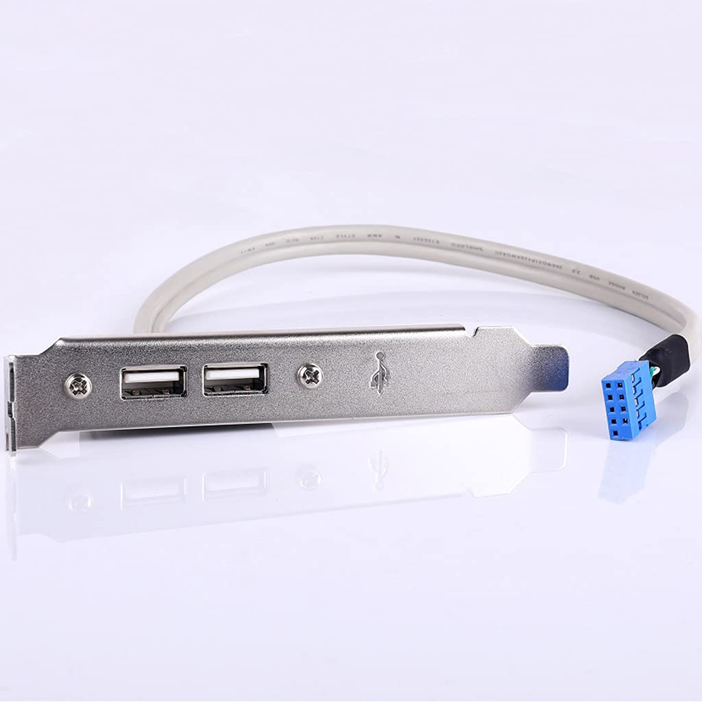 M30S Adattatore USB 2.0 Da 9 Pin A 2 Porte USB Tipo A Femmina Per Scheda Madre PC - Cavo 30cm - 3