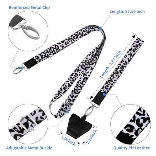 Image of OUTXE Phone Lanyard - 4x Pads, 1x Adjustable Neck Strap, 1x Wrist Strap, Nylon Phone Lanyard Compatible with All Smartphone