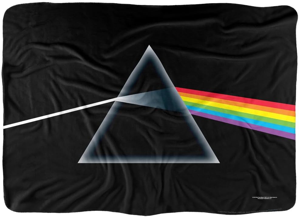 Pink Floyd Blanket, 60"x80", Dark Side of The Moon Silky Touch Sherpa Back Super Soft Throw Blanket