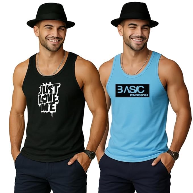 earth star Men's Cotton Tank Top Collection, Sleeveless Gym Vest | Vest for Men | Graphic Print | Casual Wear Vests for Workout-picture-35