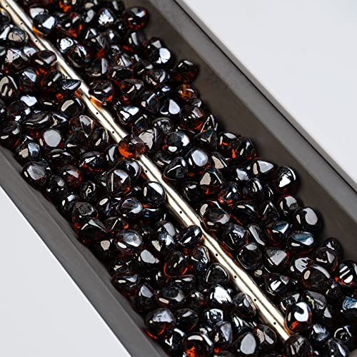 onlyfire 10-Pounds Fire Glass Diamonds for Propane Fire Pit, 1 Inch Reflective Firepit Glass Rocks Stones for Gas Fireplace and Fire Pit Table, Amber