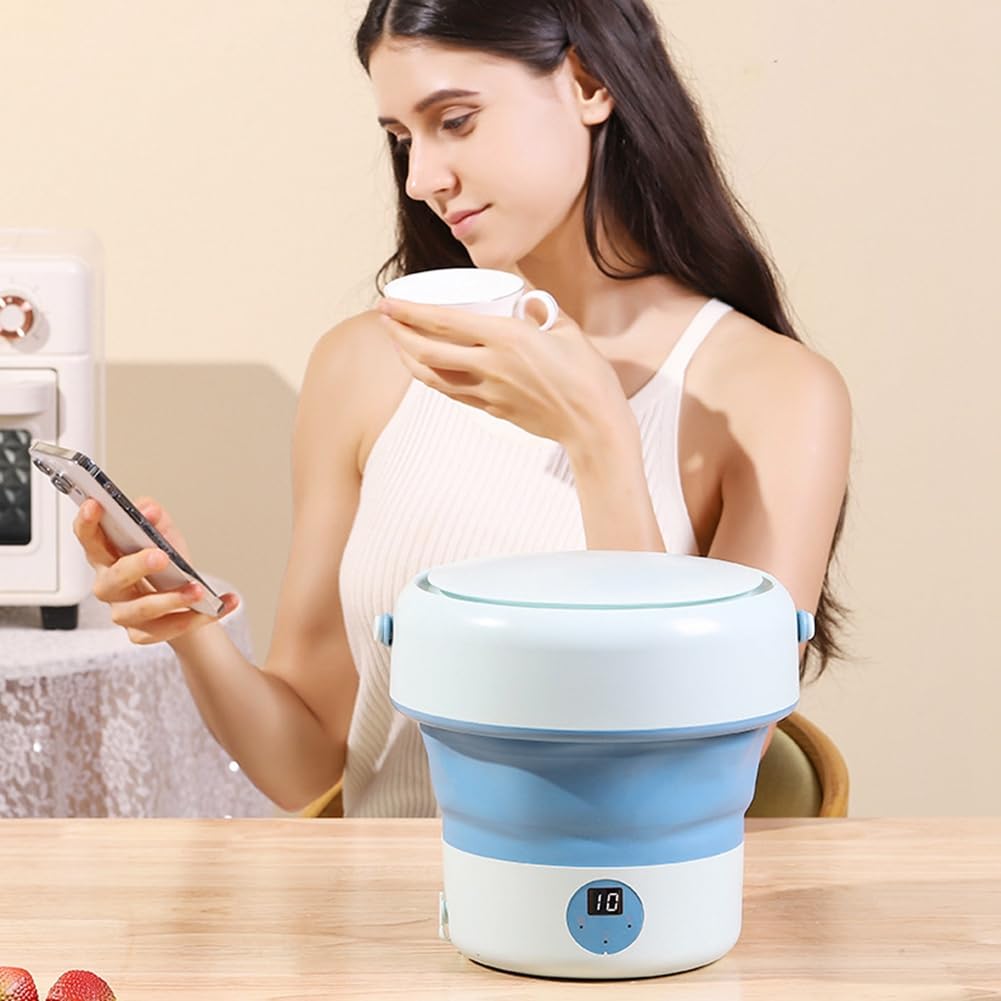 Spina UE,Lavastoviglie Pieghevole per Uso Domestico Piccola Mini Turbo Lavastoviglie Detergente per Frutta e Verdura Mini Lavastoviglie