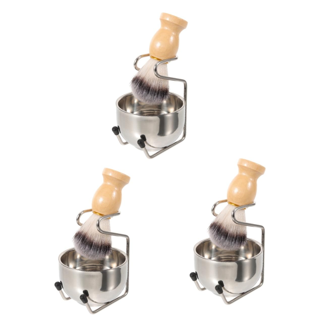 Healeved 3 Sätze Halterung für Elektrorasierer Rasierapparat Bausatz Rasiergel Creme Mann frisör zubehör barbershop zubehör professioneller Rasierpinsel männliches Bartbürsten-Set Nylon