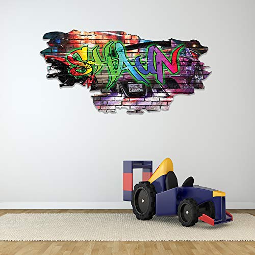Mysticky Personalized Graffiti Wall Art | Custom 3D Name Decal | Vinyl Art Decor Sticker | Removable | Peel And Stick (Myspgn66-Small) #TOP1