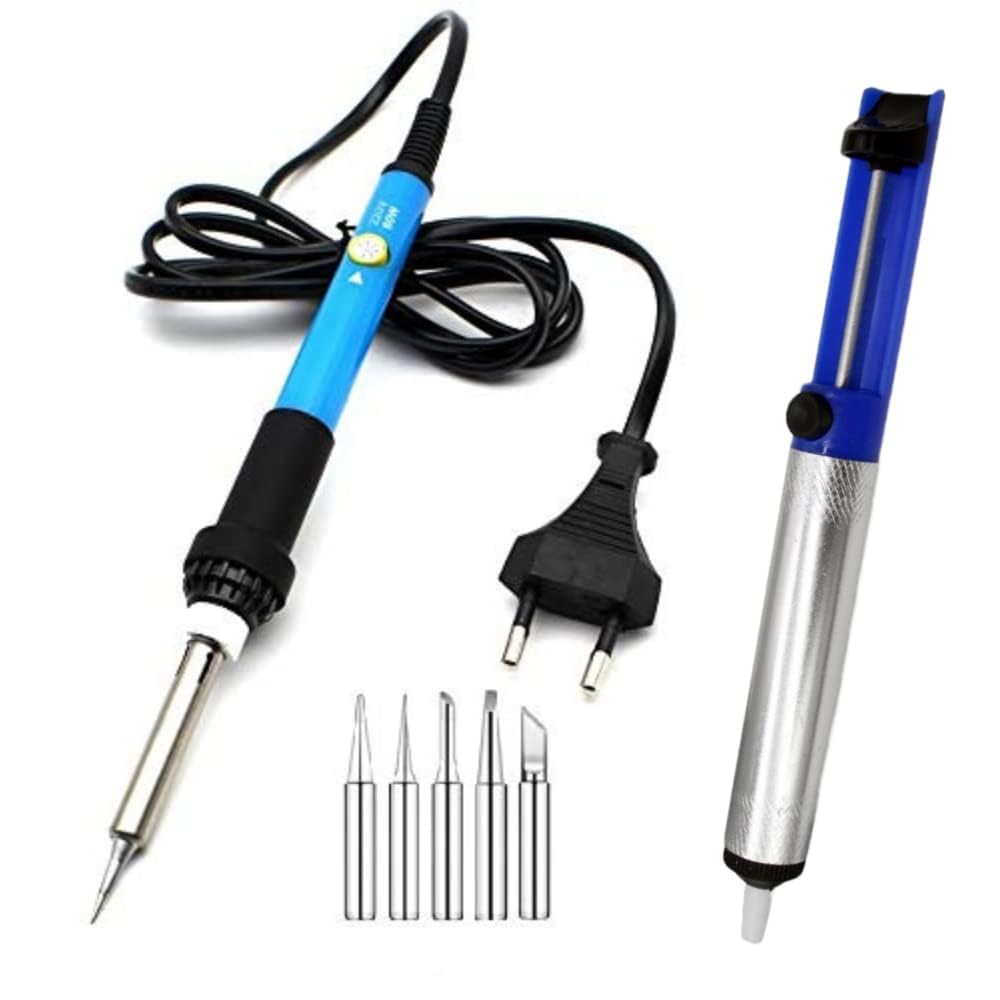 SCHOFIC 60W 220V Temperature Adjustable Electric Welding Solder Soldering Iron With 5 PCS Bits & Desoldering Pump Rework Station Handle Heat Pencil Tool -Blue (B0CNXXVS9L) Amazon Price History, Amazon Price Tracker