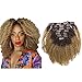 Lacerhair 4A 4B Big Afro Kinky Curly Ombre Hair Extensions Clip in Double Weft Remy Human Hair for Black Women Two Tone Clip in Curly Hair,Dark Brown Fading into Blonde Strawberry #4/27, 16 Inch