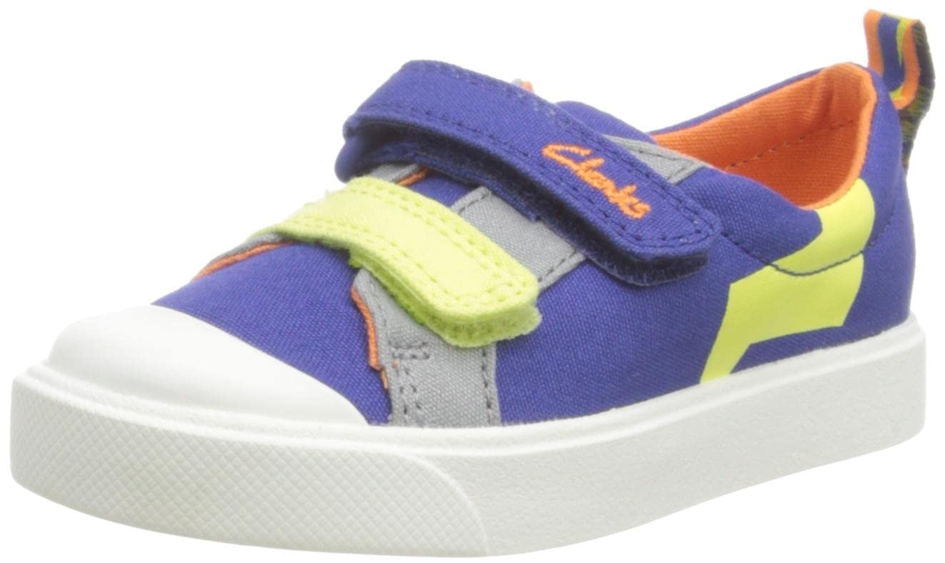 Clarks Boy's City Bright T Low-Top Sneakers, Blue, 5.5 UK