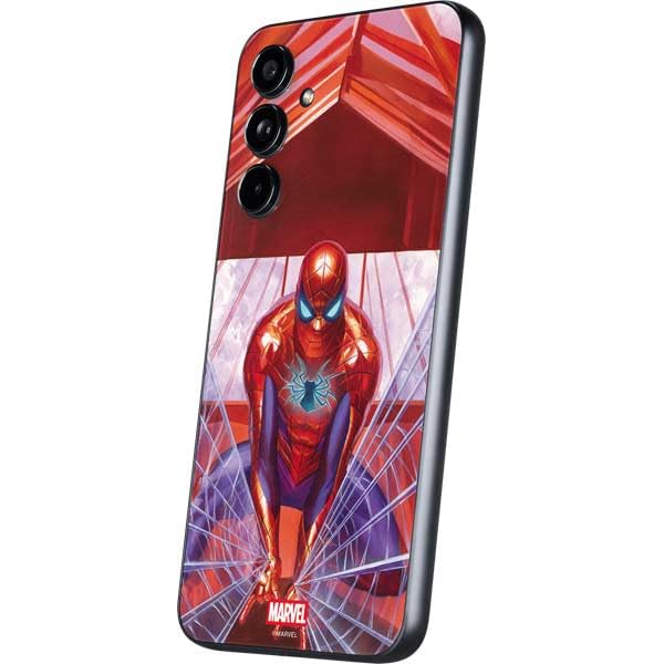 Skinit Decal Phone Skin Compatible with Galaxy A54 5G - Officially Licensed Marvel Spiderman Web Slinger Design