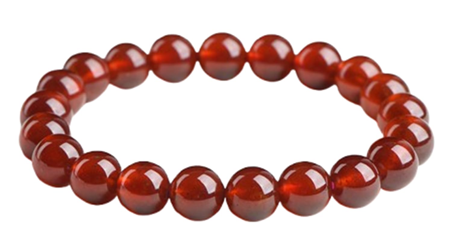 Braccialetti cristalli granato per donna, braccialetti energetici naturali | Bracciale con perline rotonde per l'equilibrio energetico, regalo di gioielli per la consapevolezza
