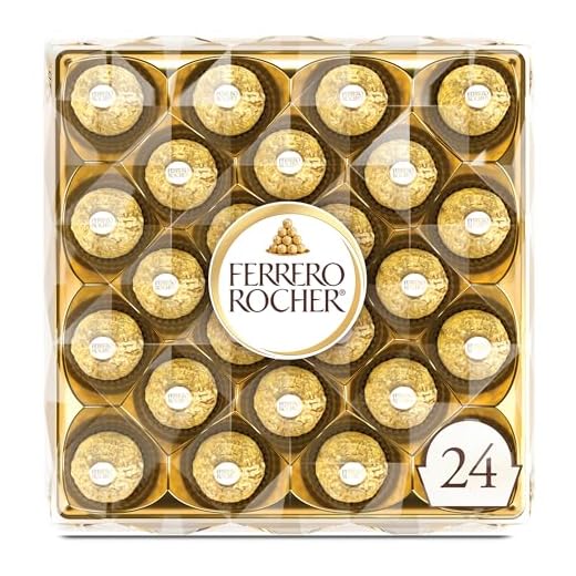 Ferrero Rocher Premium Gourmet Milk Chocolate Hazelnut, Individually Wrapped Candy For Gifting, Mother's Day Gift, 10.5 oz, 24 Count