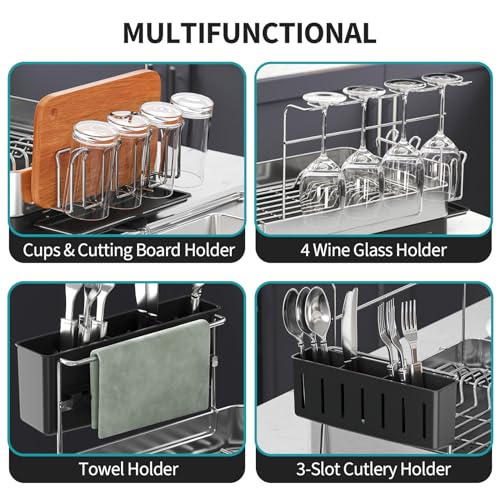 Urackify CA-LYM810836 Dish Drying Rack For Kitchen Counter, 304 Stainless Steel Dish Rack thumb #3