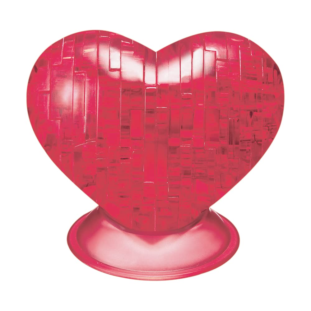 VERDES- Puzzle 3D Crystal Cuore Rosso 46 Pezzi, Multicolore, 59161