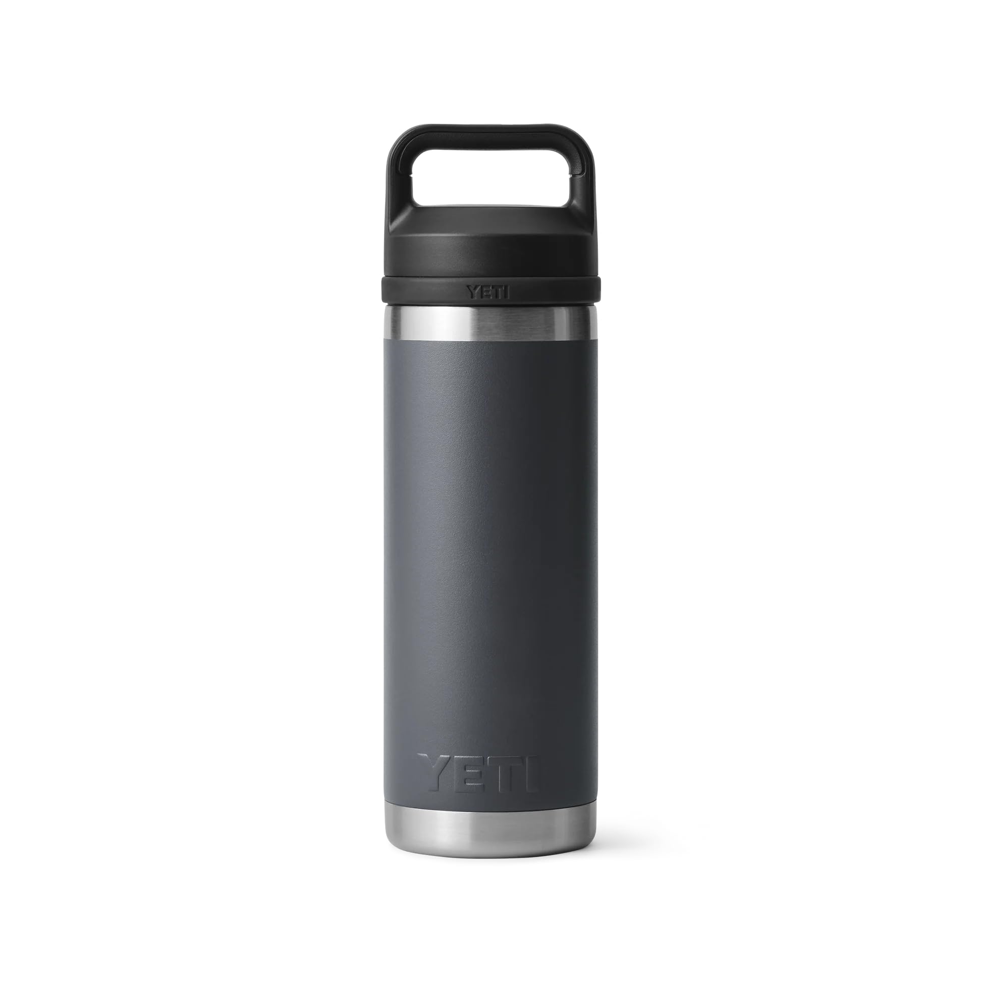 YETI Rambler Bottle Chug – Bouteille isotherme en acier inoxydable avec bouchon Chug étanche, anthracite, 532 ml