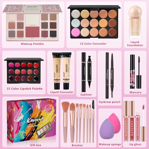 Image of Makeup Kit for Women Teens full Kit Makeup set for Teens Teenagers 14-16 Eyeshadow Foundation Makeup Gift set for Women Makeup Kit for Teen Girls