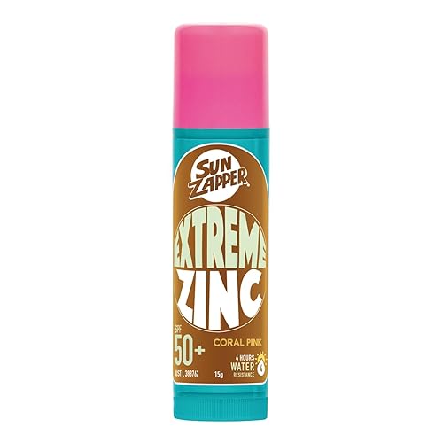 Sun Zapper (Coral Pink) Extreme Zinc Stick - Protector solar mineral de color rosa SPF50+ UVAUVB+ Protección solar inmejorable, crema solar