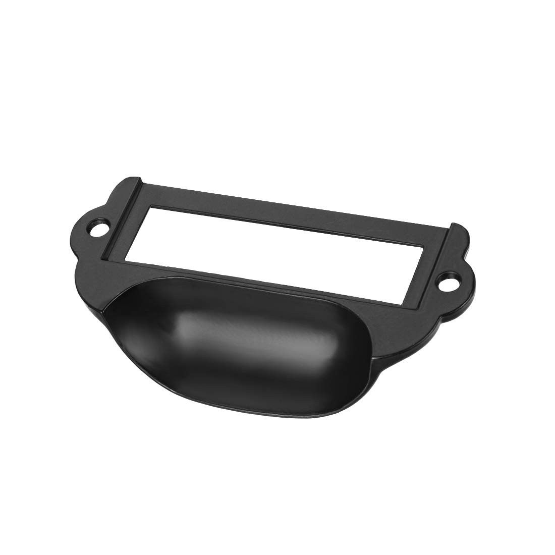 sourcing map Étiquette Support Tirer Poignées Vintage Zinc Alliage Étiquette Cadre Tiroir Boutons pour Armoire Placard Noir 82x36mm avec Vis Paquet 8