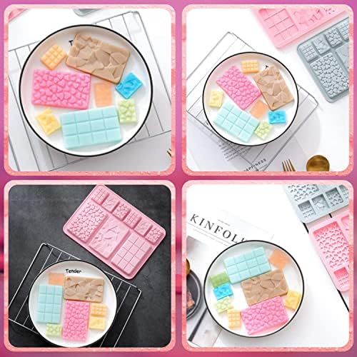 Crethink Wedding Waffle Love Heart Silicone Chocolate Moulds Shape Molds for Wedding Valentine Day Making Chocolate, Cake, Jelly, Mousse, Soap