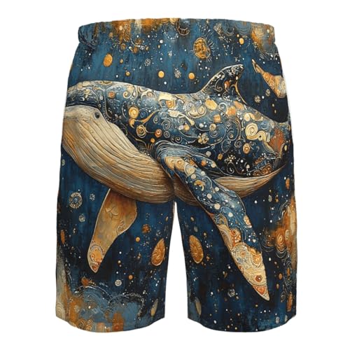 Men's Swim Trunks Bathing Suit Quick Dry Beach Board Shorts - Whale Art4