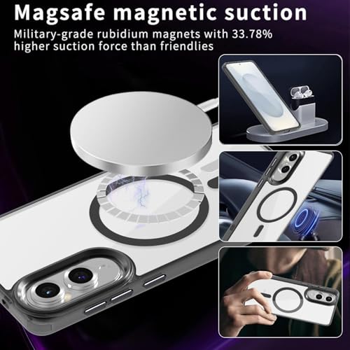 Image of ShieldTech Mobile Phone Case Cover for Samsung Galaxy S26 Edge 5G with Screen Guard | Mag-Safe Compatible TPU Shockproof Back Cover Case for Samsung Galaxy S26 Edge | Transparent Black